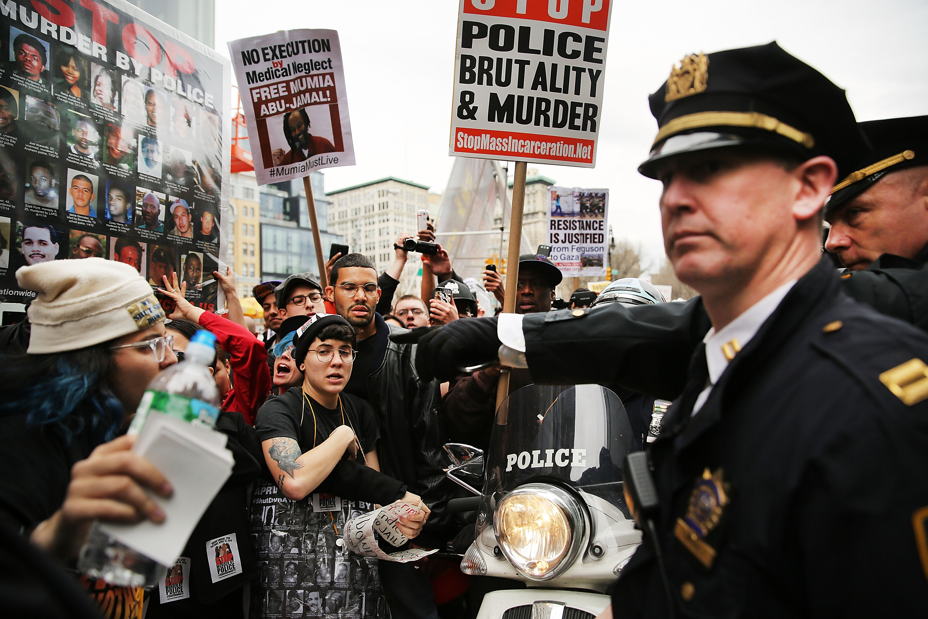 Anti-police brutality protesters in New York City