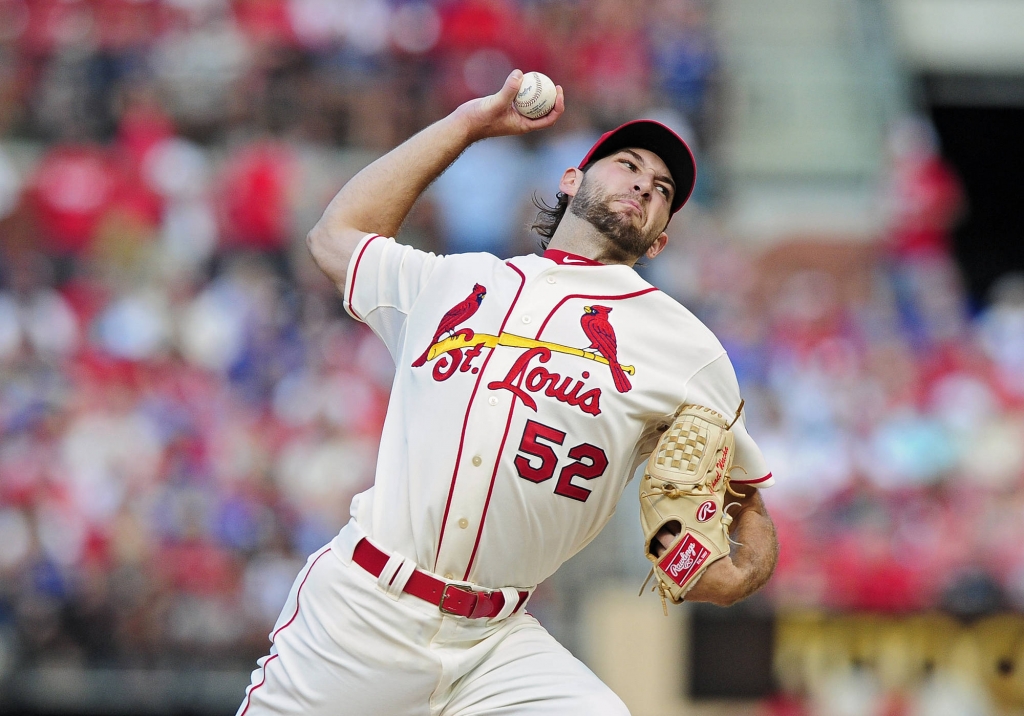 Michael Wacha gets tenth win in Game Two facing the Chicago Cubs.		Jeff Curry-USA TODAY Sports