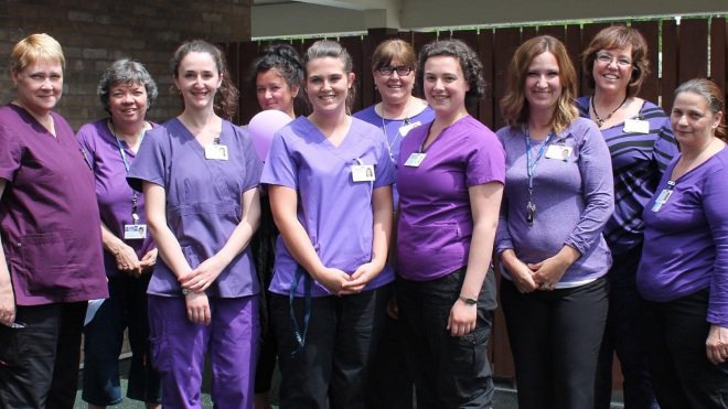 Staff at all of the St. Joseph's Health Centre facilities wore purple June 15 to recognize World Elder Abuse Awareness Day. Supplied