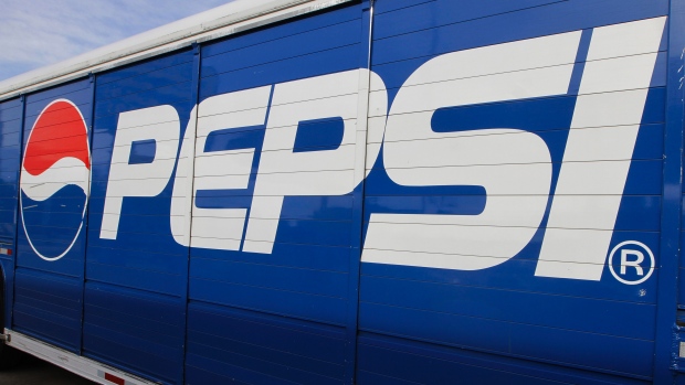 A Pepsi logo is seen on a delivery truck in Springfield Ill