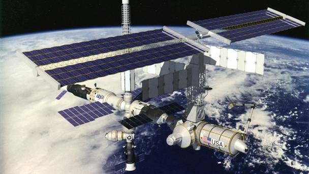 A piece of space junk forced the three space station astronauts to seek emergency shelter