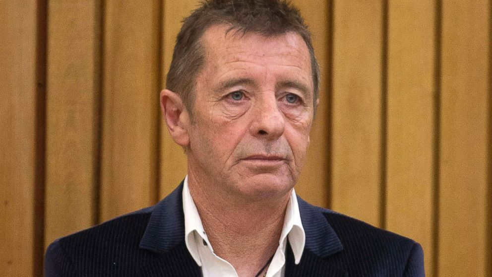 DC drummer Phil Rudd appears for sentencing at the Tauranga District Court in Tauranga New Zealand Thursday