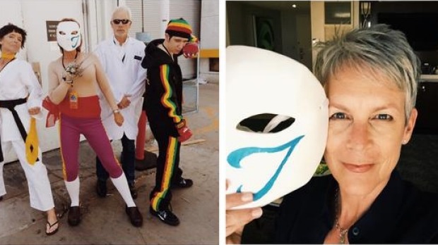 Actress Jamie Lee Curtis and family cosplaying at Evo 2015