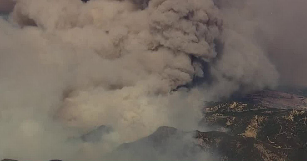 Aerial view of Wragge Fire near Lake Berryessa