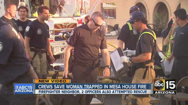 An off-duty firefighter and two police officers also attempted to rescue the woman.                      KNXV