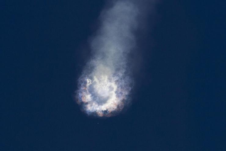 An unmanned SpaceX Falcon 9 rocket explodes after liftoff from Cape Canaveral Florida