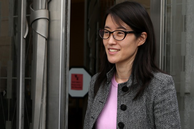 Ellen Pao CEO of Reddit leaves the Superior Court Civic Center Courthouse during a lunch break from her trial in San Francisco Calif