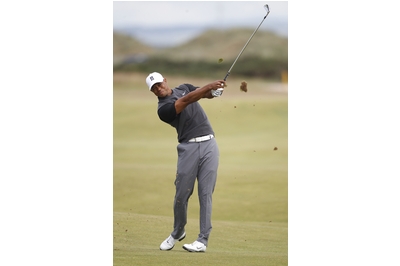 Back in the swing Tiger Woods on the Old Course ahead of this week's Open Championship