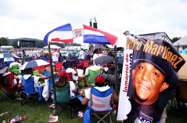 Getty  AFP  Elsa Pedro Martinez fans camp near the Induction Ceremony stage at the National Baseball Hall of Fame