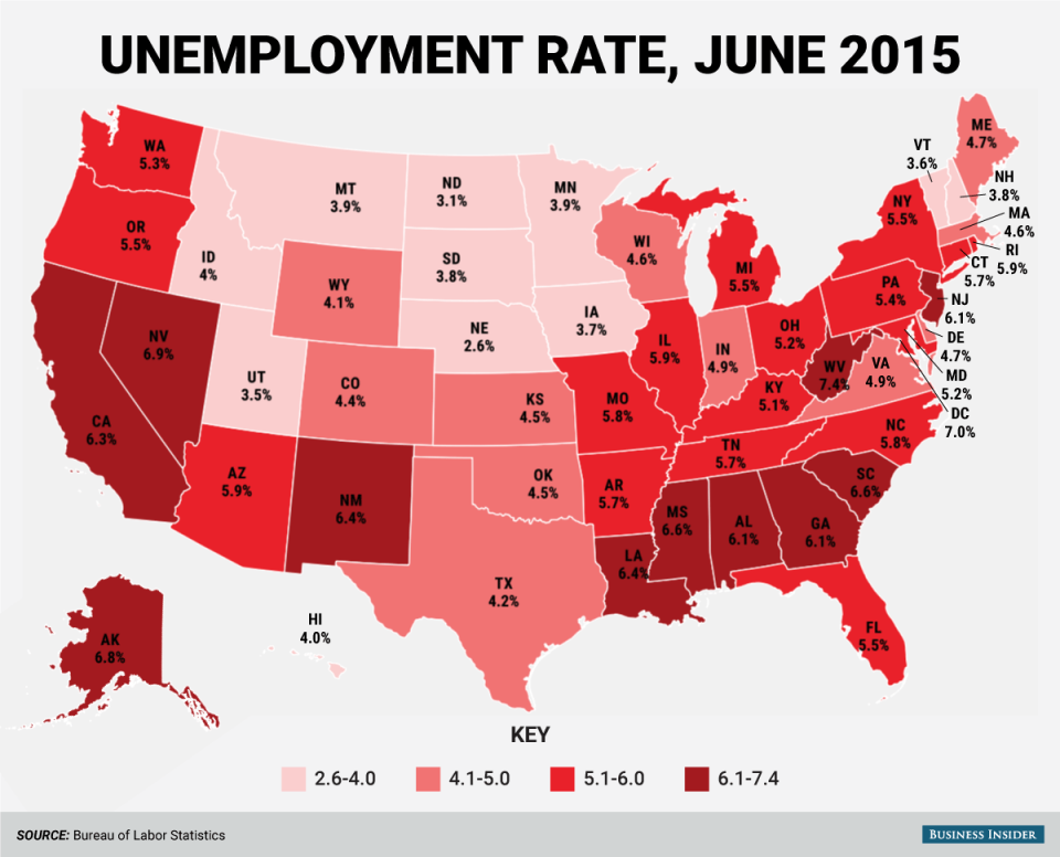 Business Insider  Andy Kiersz data from Bureau of Labor Statistics