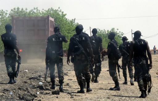 Cameroun soldiers on patrol near Nigeria