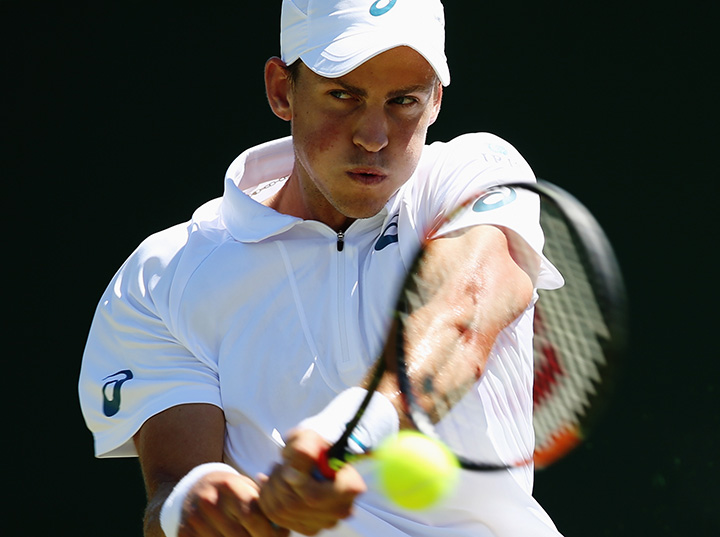 London England. Pospisil is through to the third round of Wimbledon after posting a four-set win over 30th seed Fabio Fognini of Italy