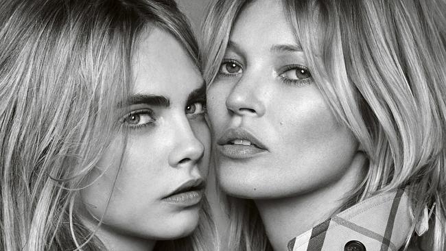 Close... Kate Moss and Cara Delevingne shot together for the first time for Burberry. Pi