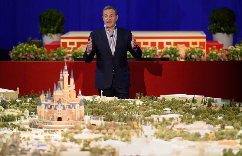 Walt Disney Company chairman and CEO Bob Iger speaks in front of a model of the new Shanghai Disney Resort during a press event in Shanghai today. – AFP  Relaxnews pic