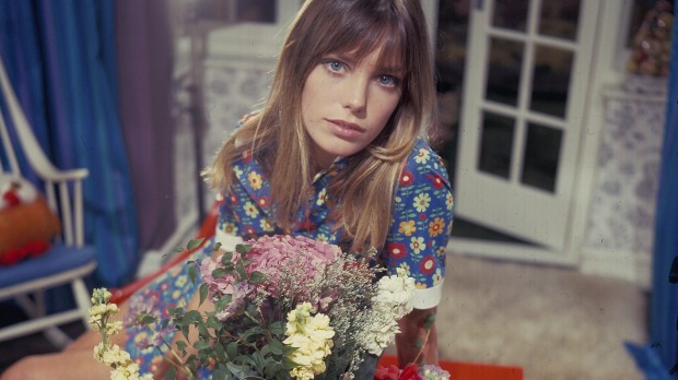 English actress Jane Birkin on set in the 1960s