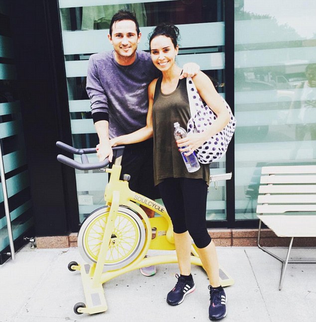 Frank Lampard poses with fiancee Christine Bleakley in New York ahead of his debut this weekend