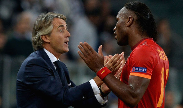 Didier Drogba worked under Roberto Mancini for a season at Galatasaray for