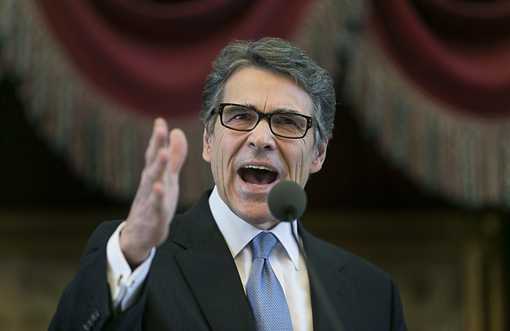 Rick Perry touted his border security record in a television appearance on Fox News as he seeks the Republican nomination in the presidential race