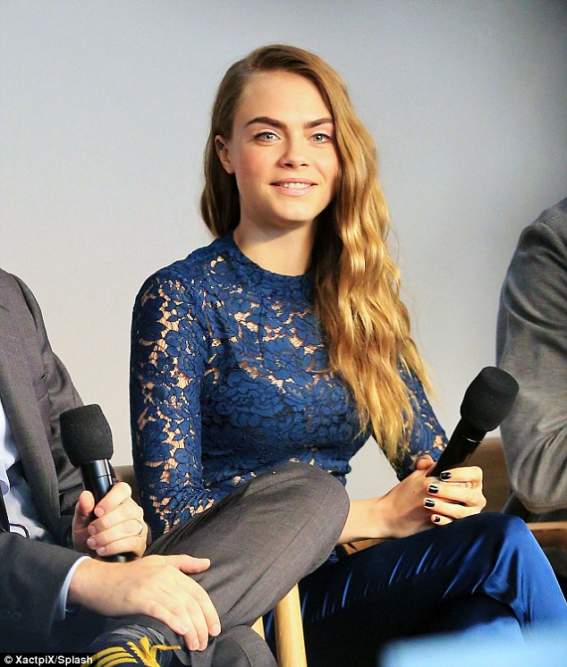 Glowing Cara Delevingne appeared on fine form as she promoted her new movie Paper Towns in New York on Tuesday