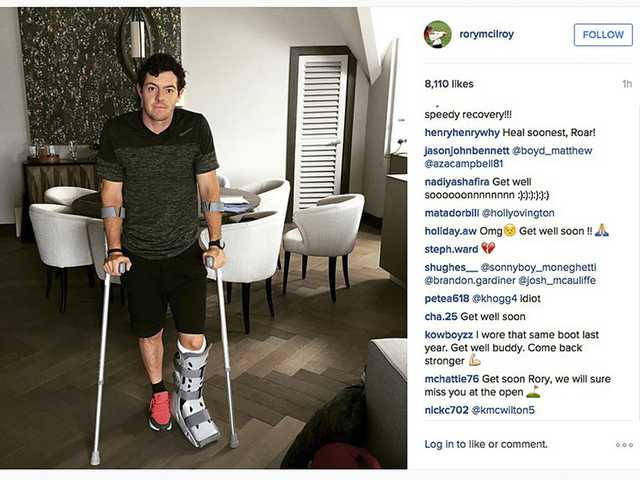 McIlroy injures ankle Open Championship in doubt