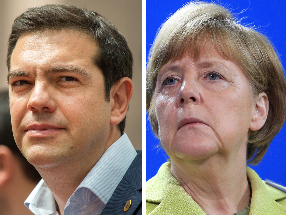 Greek Prime Minister Alexis Tsipras and German Chancellor Angela Merkel sparred heading into Sunday’s referendum on austerity deepening Greece’s financial misery