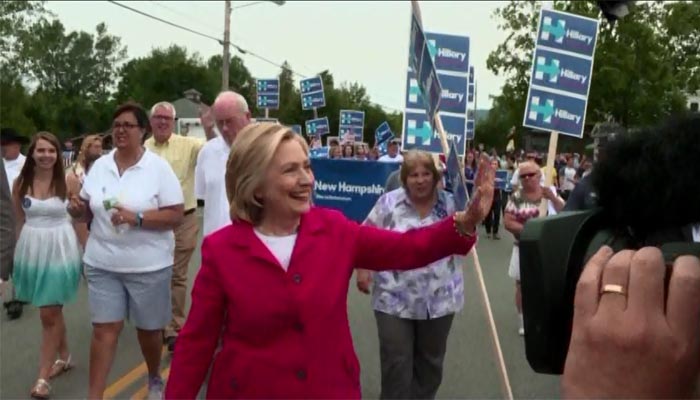 Hillary Clinton meets with voters in the Granite State