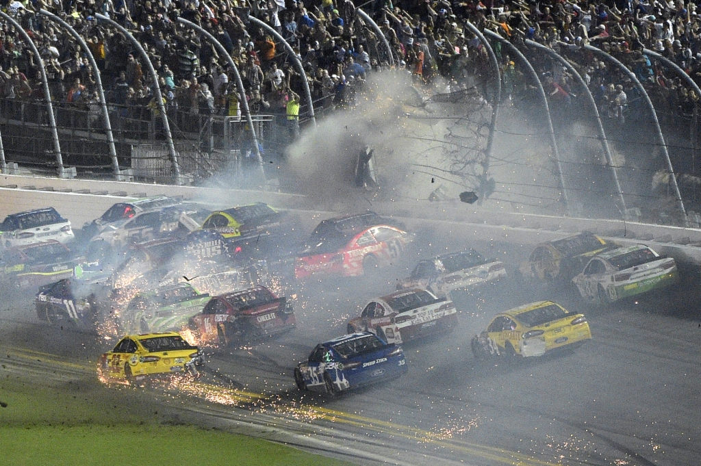 Huge Crash at Sprint Cup Finish Line