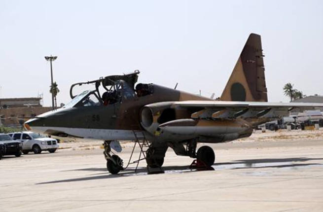 1 2014 by the Iraqi Ministry of Defense shows a Sukhoi Su-25 fighter jet recently delivered by Russia sitting at an army base in the capital Baghdad