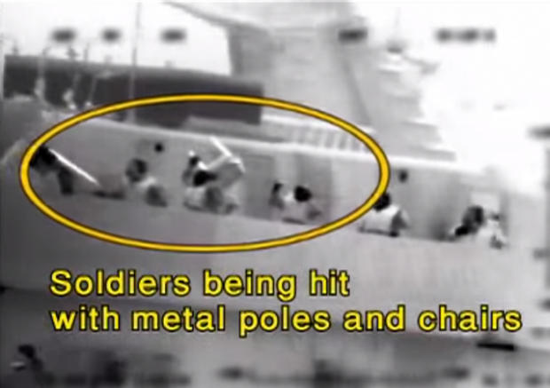 Gaza Flotilla 2010 Mavi Marmara Passengers Attacking IDF Soldiers