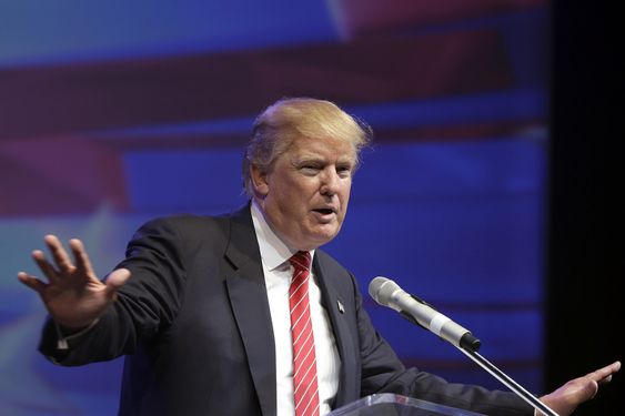 Donald Trump speaks at the Republican Party of Arkansas Reagan Rockefeller dinner in Hot Springs Ark. Friday