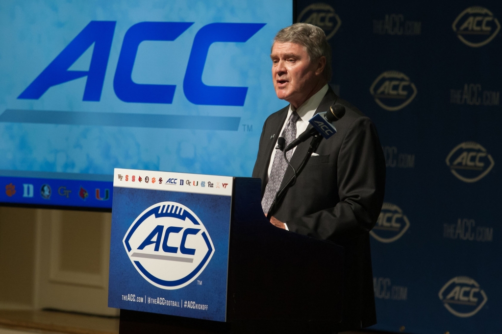 ACC kickoff ACC commissioner John Swofford speaks today during ACC Kickoff at Pinehurst Resort