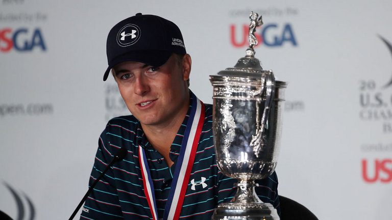 Jordan Spieth reflects on his US Open success alongside the trophy