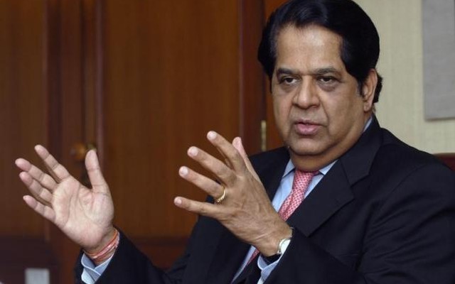 KV Kamath then chief executive of ICICI Bank gestures during the Reuters India Summit at his office in Mumbai