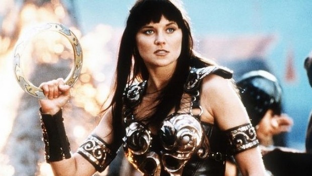 Kiwi actress Lucy Lawless in Xena Warrior Princess in 1998