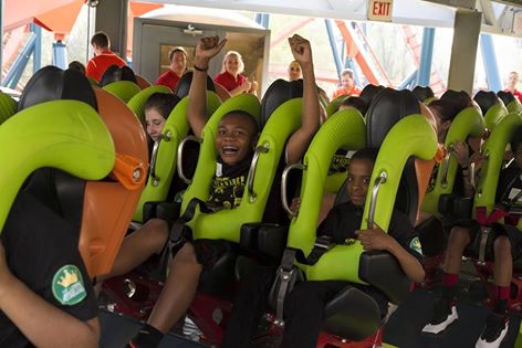 LeBron James's kids enjoy a roller coaster ride