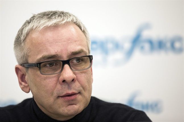 Russian businessman Dmitry Kovtun speaks during a press conference at Interfax headquarters in Moscow Russia. A prime suspect in the killing of Alexander Litvinenko says he won't testify as planned at