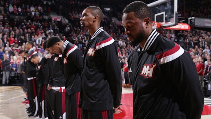 Miami Heat Team in Warmups