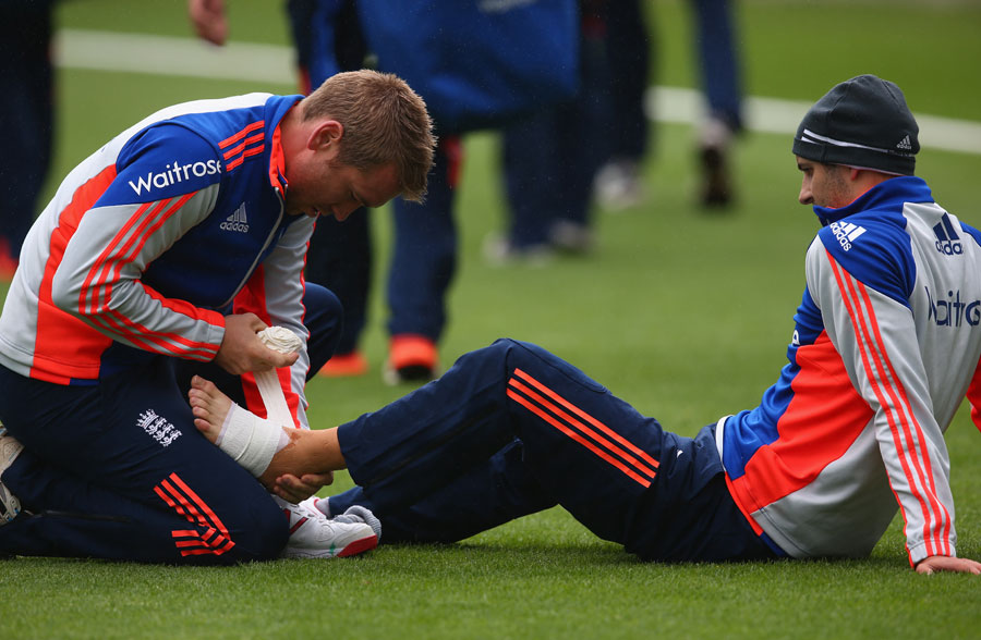 Mark Wood has been receiving treatment on an ankle problem