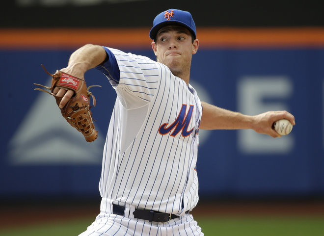 New York Mets starting pitcher Steven Matz throws during the first inning of a baseball game against the Cincinnati Reds at Citi Field Sunday