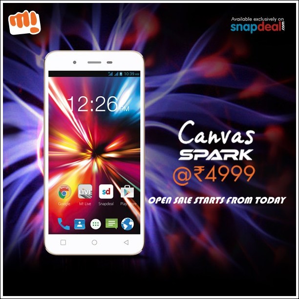 Micromax-Canvas-Spark-Rs4999-on-Snapdeal-online-mega-store