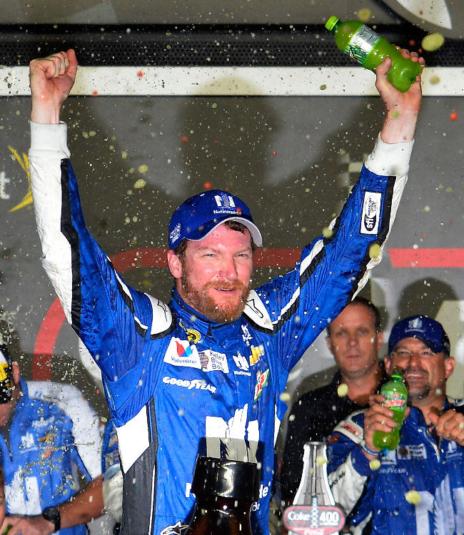 NASCAR Earnhardt wins race marred by horrific crash