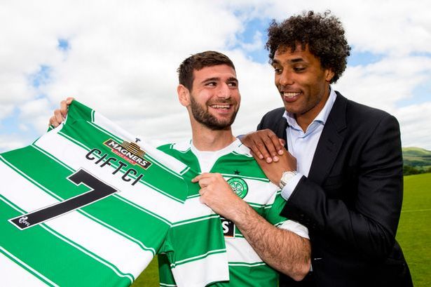 Nadir Ciftci with his agent former Celtic striker Pierre van Hooijdonk