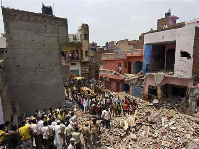 West Delhi Building Collapse Death toll reaches 9 4 injured many feared trapped