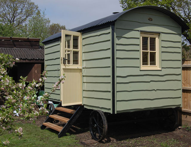 One of the shepherd's huts made by Plankbridge Hutmakers. Image