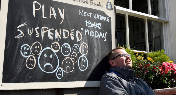 The Open: Play suspended until at least 3pm at windy St Andrews with Danny