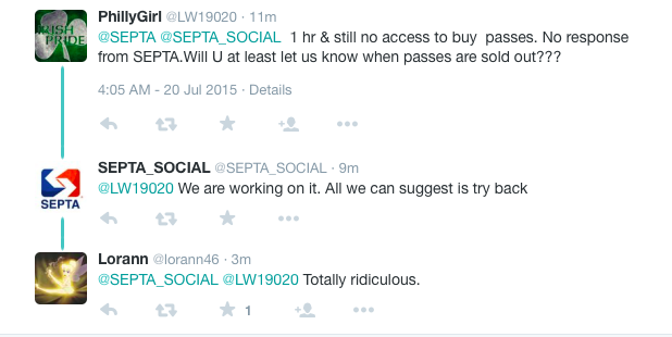 Septa webiste issues