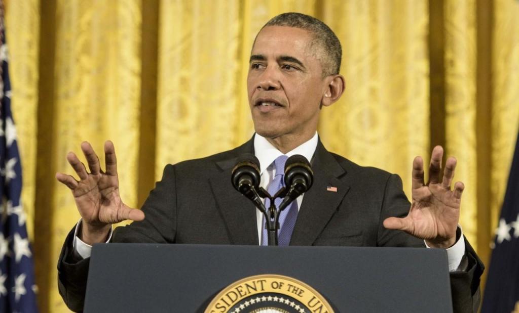 President Obama speaks during a press conference on the nuclear deal with Iran