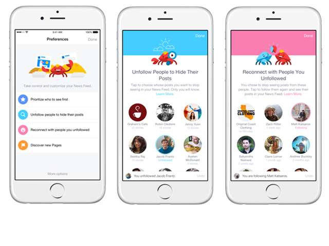 Illustration of the new Facebook user controls. Provided by Facebook