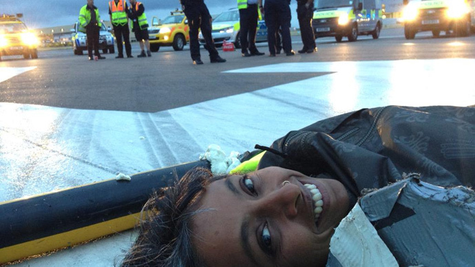 Plane Stupid protesters at Heathrow taking action on airport expansion and climate change