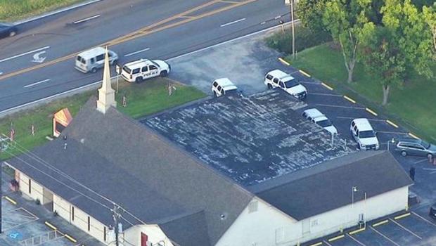 Police converged on a church in Baytown Texas where a pastor shot an alleged burglar on Tuesday